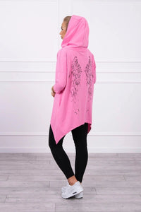 Sweatshirt with a print 9140 / – Pink || Light цвет / color | Lexline Fashion