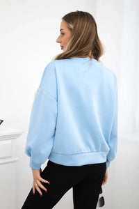 Sweatshirt with decorative flower ART92495 / – Blue цвет / color | Lexline Fashion