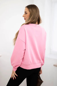 Sweatshirt with decorative flower ART92495 / – Light || Pink цвет / color | Lexline Fashion