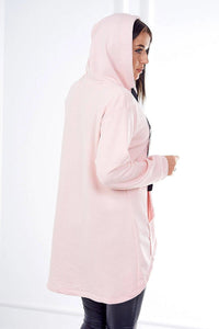 Sweatshirt with longer back and hood 9108 / – Powder цвет / color | Lexline Fashion