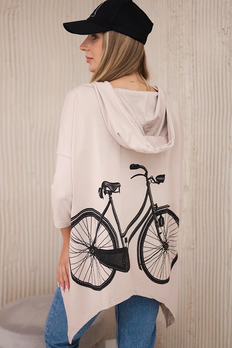 Sweatshirt with print 9139 / – Beige цвет / color | Lexline Fashion