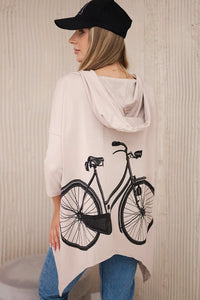 Sweatshirt with print 9139 / – Beige цвет / color | Lexline Fashion