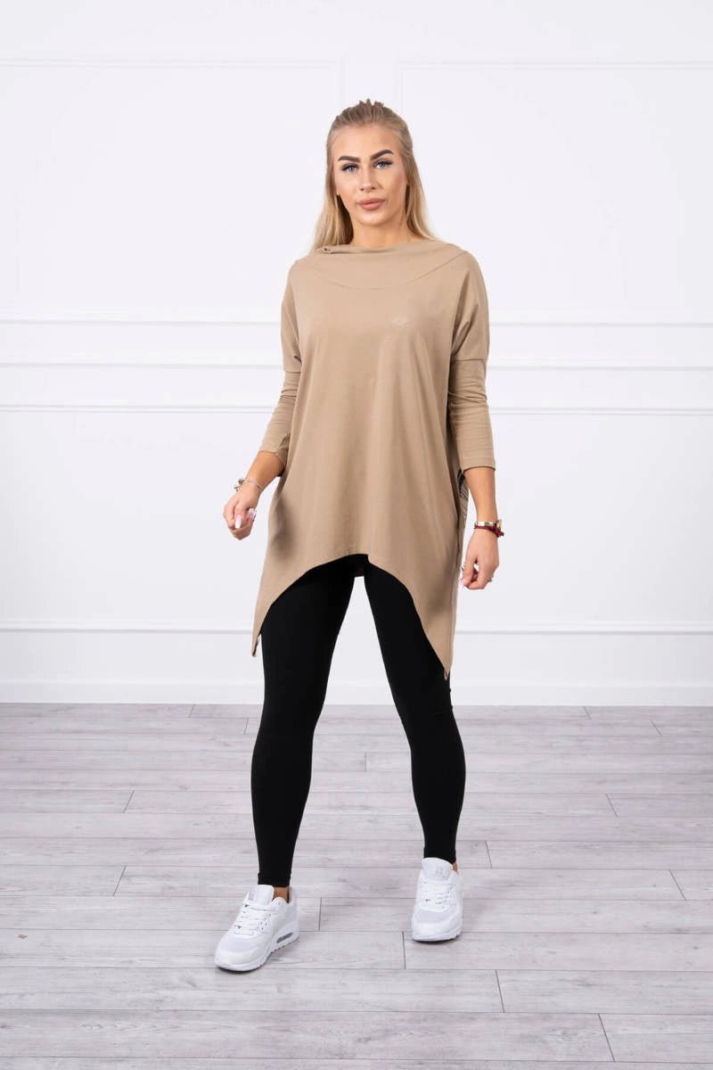 Sweatshirt with print 9139 / – Camel цвет / color | Lexline Fashion
