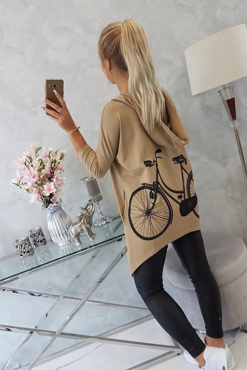 Sweatshirt with print 9139 / – Camel цвет / color | Lexline Fashion