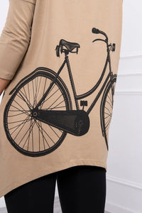Sweatshirt with print 9139 / – Camel цвет / color | Lexline Fashion