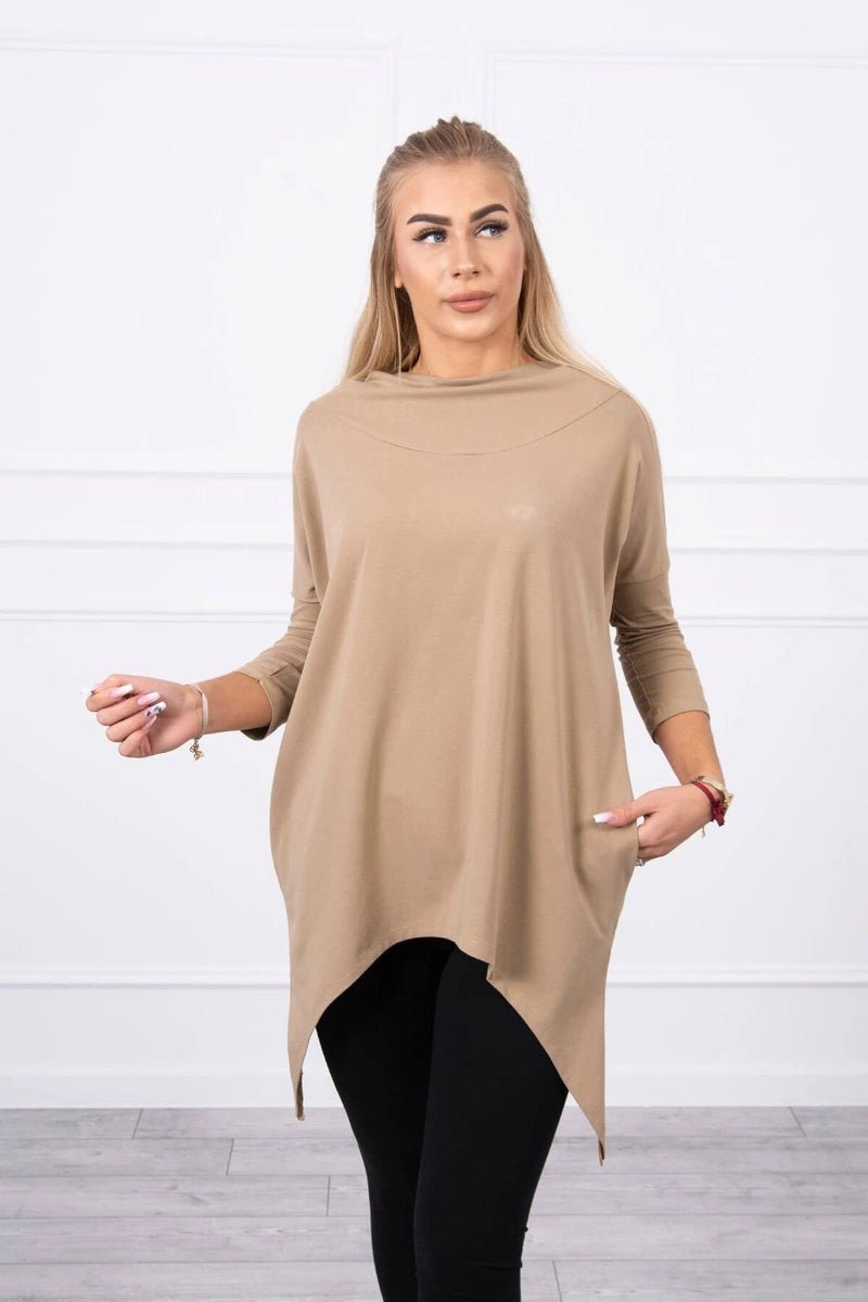 Sweatshirt with print 9139 / – Camel цвет / color | Lexline Fashion