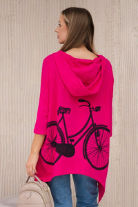 Sweatshirt with print 9139 / – Fuchsia цвет / color | Lexline Fashion