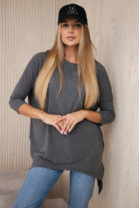 Sweatshirt with print 9139 / – Graphite || Melange цвет / color | Lexline Fashion