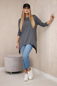 Sweatshirt with print 9139 / – Graphite || Melange цвет / color | Lexline Fashion