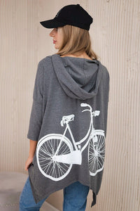 Sweatshirt with print 9139 / – Graphite || Melange цвет / color | Lexline Fashion