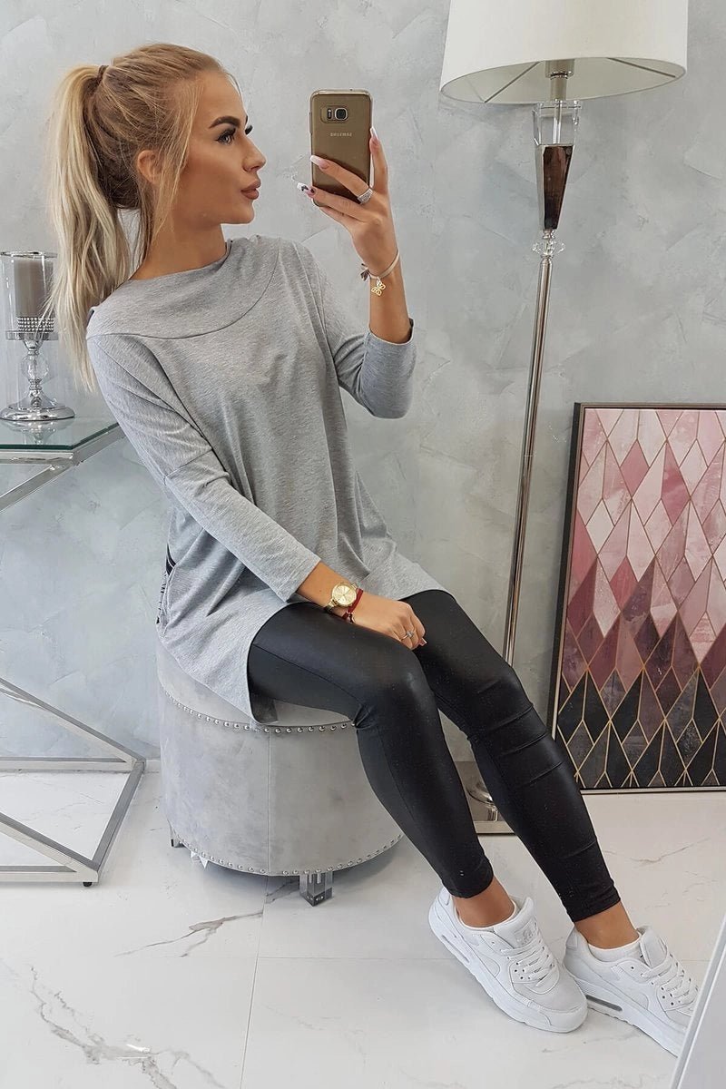 Sweatshirt with print 9139 / – Gray цвет / color | Lexline Fashion