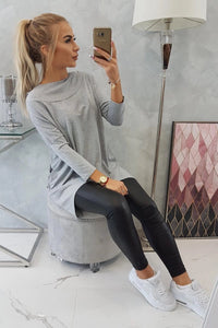 Sweatshirt with print 9139 / – Gray цвет / color | Lexline Fashion