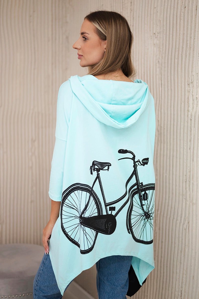 Sweatshirt with print 9139 / – Mint цвет / color | Lexline Fashion