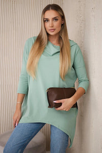 Sweatshirt with print 9139 / – Mint || Dark цвет / color | Lexline Fashion