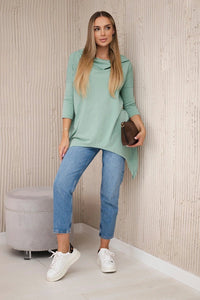 Sweatshirt with print 9139 / – Mint || Dark цвет / color | Lexline Fashion