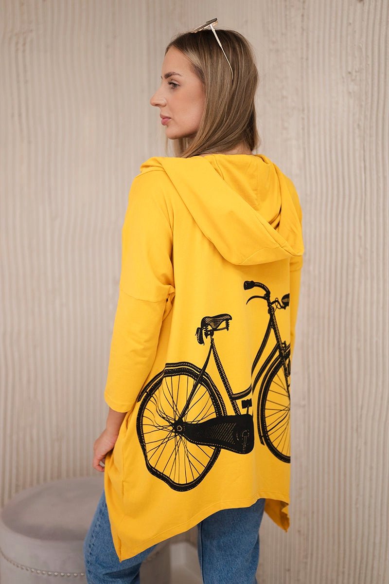 Sweatshirt with print 9139 / – Mustard цвет / color | Lexline Fashion