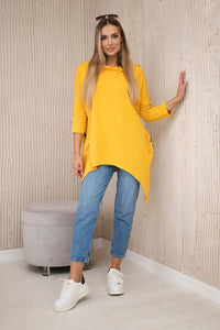 Sweatshirt with print 9139 / – Mustard цвет / color | Lexline Fashion