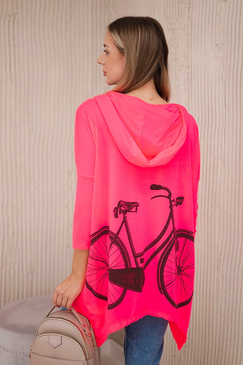 Sweatshirt with print 9139 / – Neon pink цвет / color | Lexline Fashion