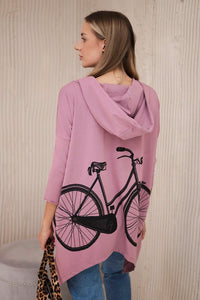 Sweatshirt with print 9139 / – Pink || Dark цвет / color | Lexline Fashion
