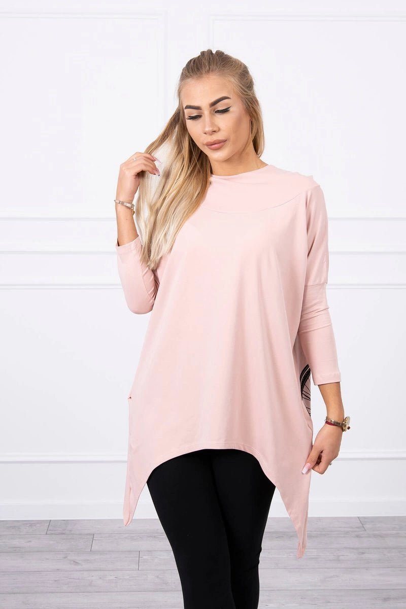 Sweatshirt with print 9139 / – Powder || Dark цвет / color | Lexline Fashion