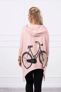 Sweatshirt with print 9139 / – Powder || Dark цвет / color | Lexline Fashion