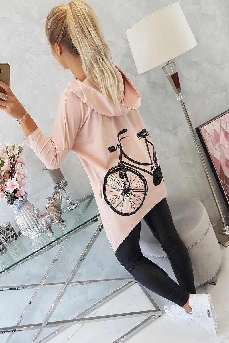 Sweatshirt with print 9139 / – Powder || Dark цвет / color | Lexline Fashion