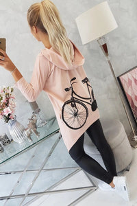 Sweatshirt with print 9139 / – Powder || Dark цвет / color | Lexline Fashion