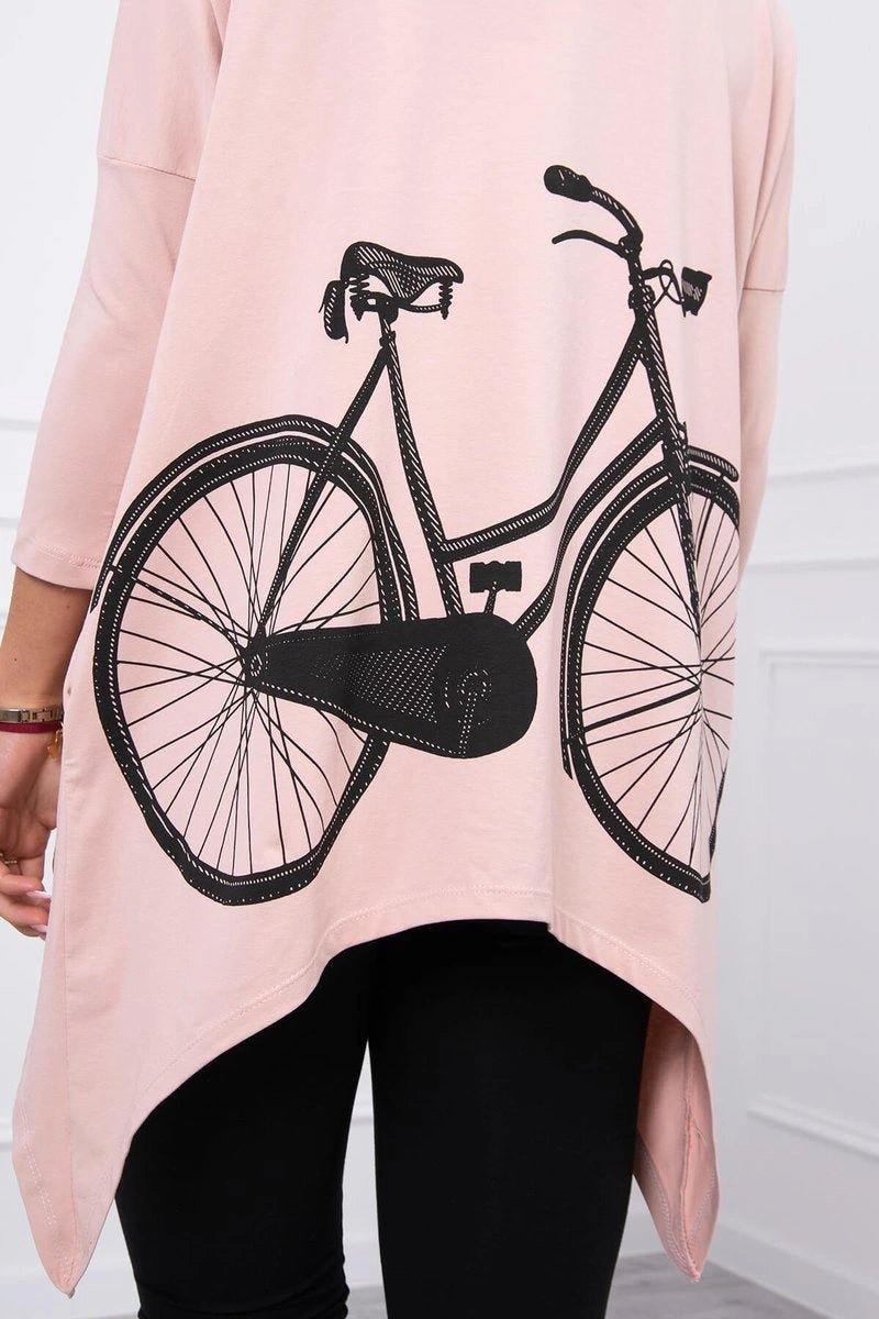 Sweatshirt with print 9139 / – Powder || Dark цвет / color | Lexline Fashion