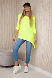 Sweatshirt with print 9139 / – Yellow neon цвет / color | Lexline Fashion