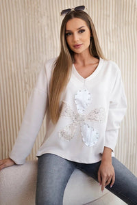 Sweatshirt with print ART121774 / – Beige цвет / color | Lexline Fashion