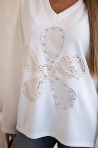 Sweatshirt with print ART121774 / – Ecru цвет / color | Lexline Fashion