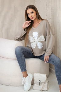 Sweatshirt with print ART121774 / – Fango цвет / color | Lexline Fashion