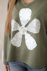Sweatshirt with print ART121774 / – Khaki цвет / color | Lexline Fashion