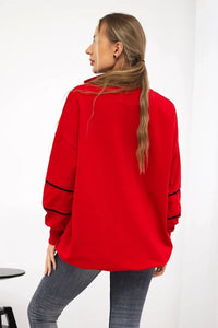 Sweatshirt with zipper and pockets 9347 / – Red цвет / color | Lexline Fashion