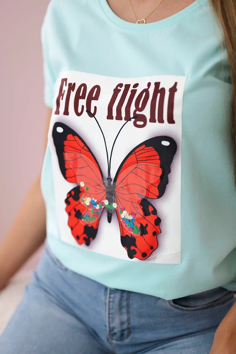 T-shirt Free Flight 5404 / – Mint цвет / color | Lexline Fashion