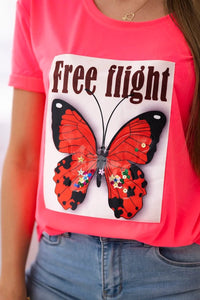 T-shirt Free Flight 5404 / – Pink || Neon цвет / color | Lexline Fashion