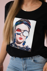 T-shirt with a print 5405 / – Black цвет / color | Lexline Fashion