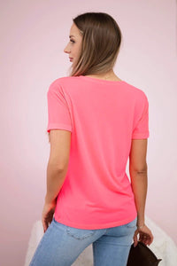 T-shirt with a print 5405 / – Pink || Neon цвет / color | Lexline Fashion