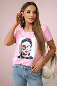 T-shirt with a print 5405 / – Powder цвет / color | Lexline Fashion
