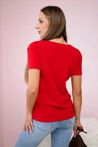 T-shirt with a print 5405 / – Red цвет / color | Lexline Fashion