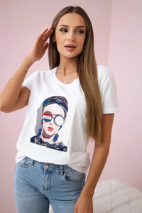 T-shirt with a print 5405 / – White цвет / color | Lexline Fashion