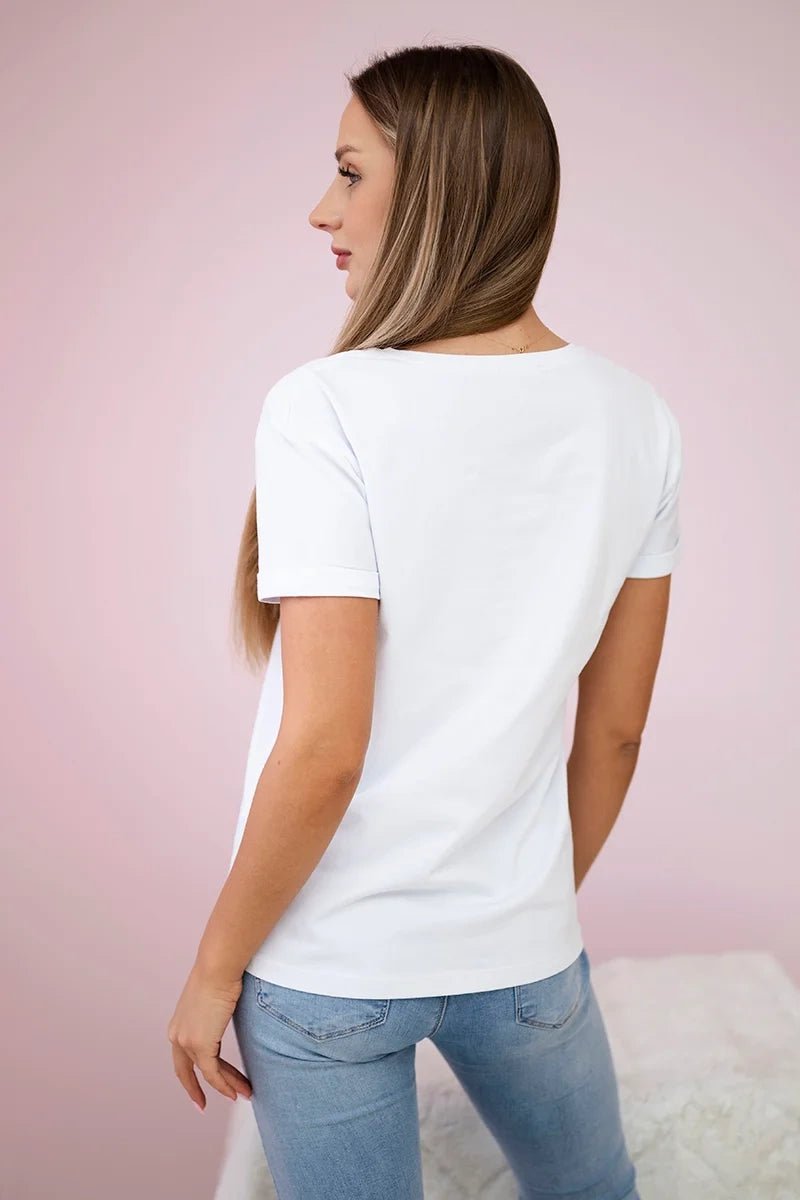 T-shirt with a print 5405 / – White цвет / color | Lexline Fashion