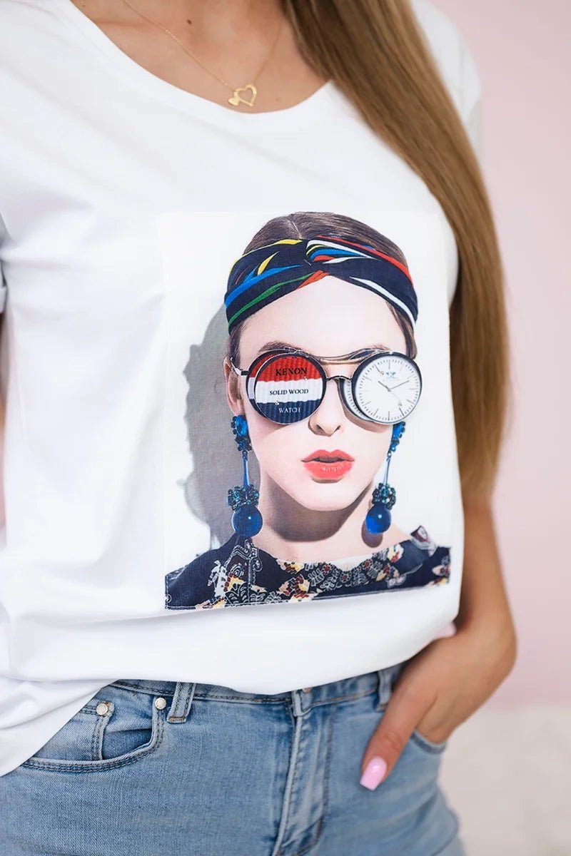 T-shirt with a print 5405 / – White цвет / color | Lexline Fashion