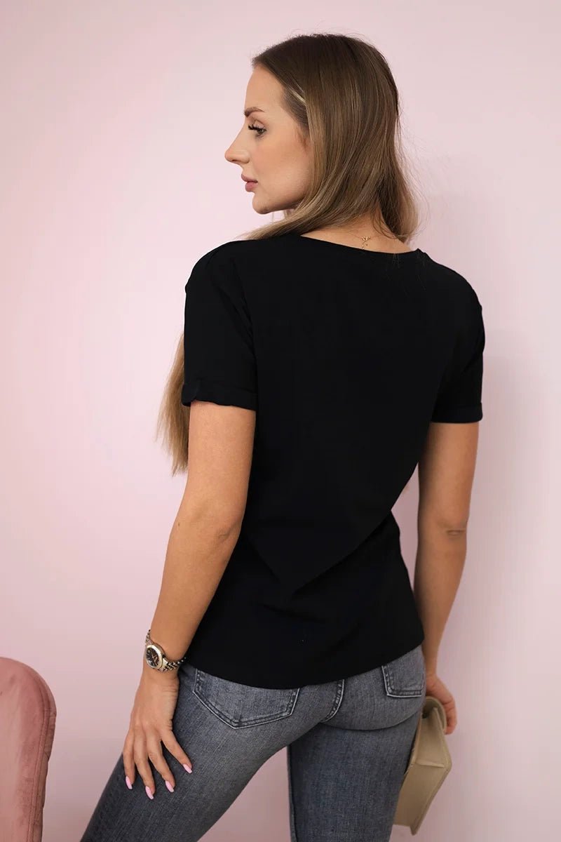 T-shirt with a print 5406 / – Black цвет / color | Lexline Fashion
