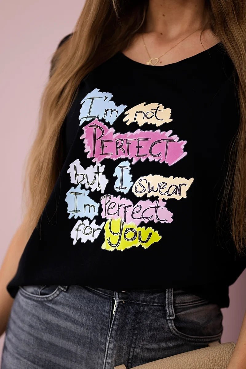 T-shirt with a print 5406 / – Black цвет / color | Lexline Fashion