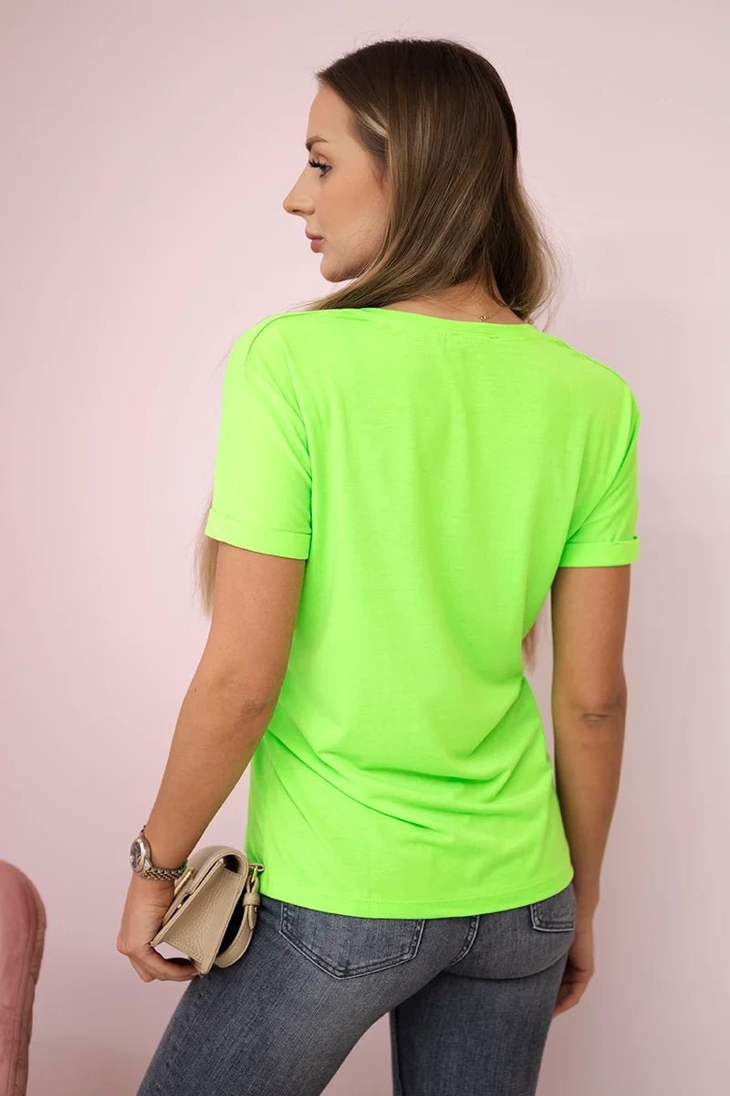 T-shirt with a print 5406 / – Green || Neon цвет / color | Lexline Fashion