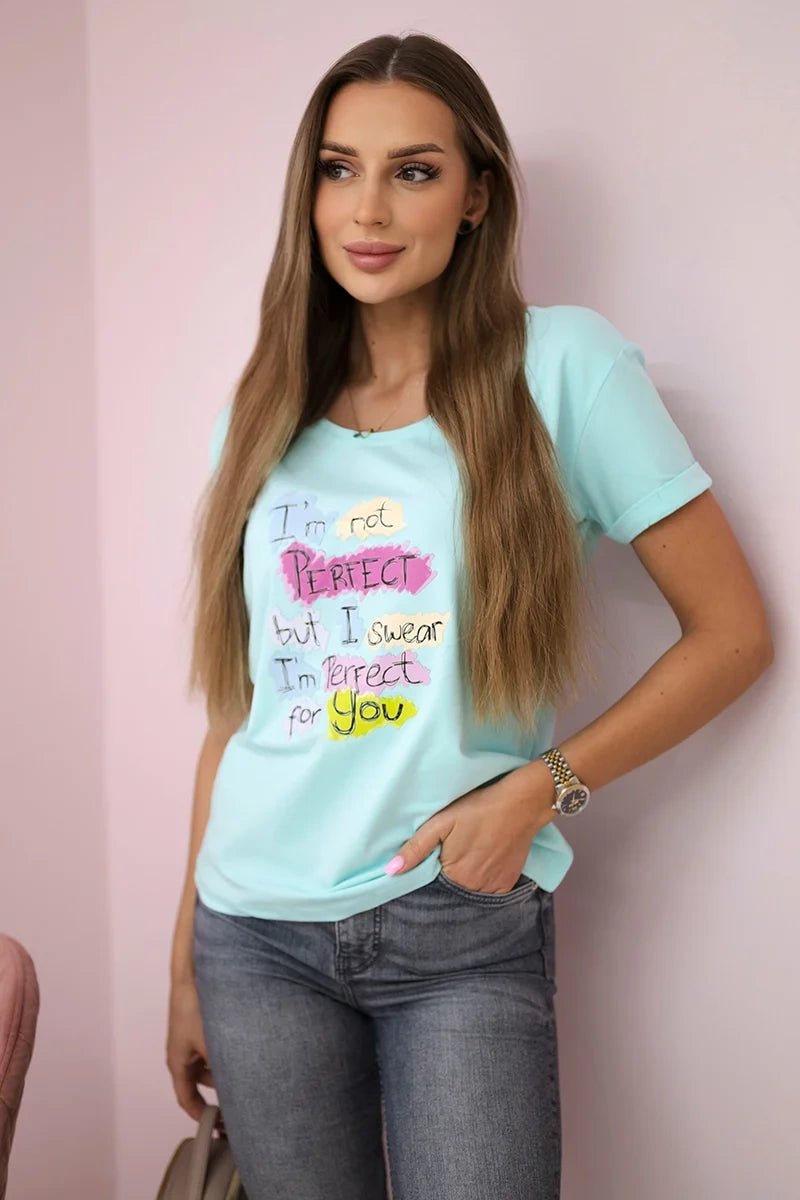 T-shirt with a print 5406 / – Mint цвет / color | Lexline Fashion