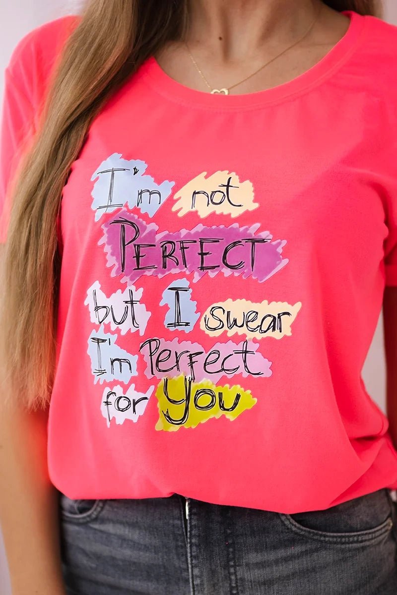 T-shirt with a print 5406 / – Pink || Neon цвет / color | Lexline Fashion