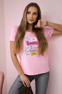 T-shirt with a print 5406 / – Powder цвет / color | Lexline Fashion