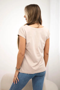 T-shirt with a print 8985 / – Beige цвет / color | Lexline Fashion